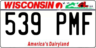 WI license plate 539PMF
