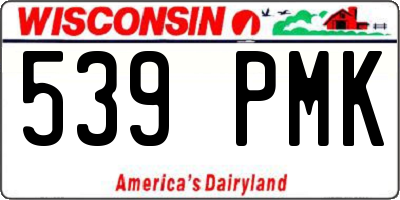 WI license plate 539PMK