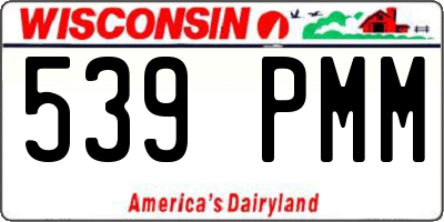 WI license plate 539PMM
