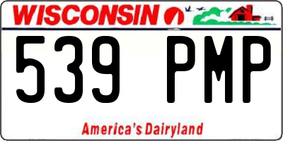 WI license plate 539PMP