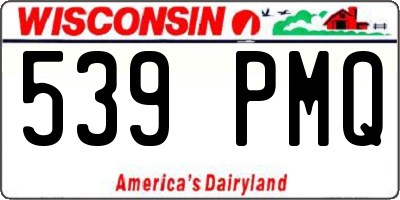 WI license plate 539PMQ