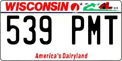 WI license plate 539PMT