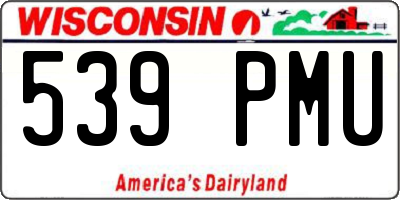 WI license plate 539PMU