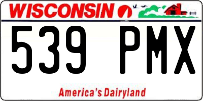 WI license plate 539PMX