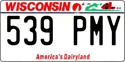 WI license plate 539PMY