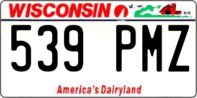 WI license plate 539PMZ
