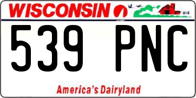 WI license plate 539PNC