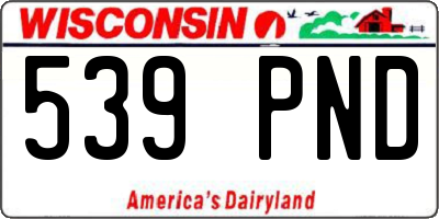 WI license plate 539PND