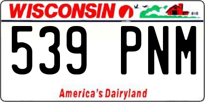 WI license plate 539PNM