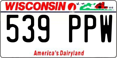 WI license plate 539PPW