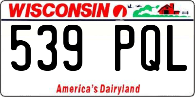 WI license plate 539PQL