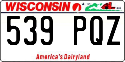 WI license plate 539PQZ