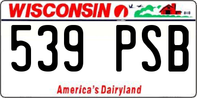 WI license plate 539PSB