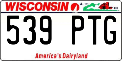 WI license plate 539PTG