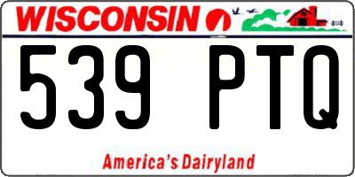 WI license plate 539PTQ