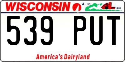 WI license plate 539PUT