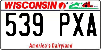 WI license plate 539PXA