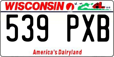 WI license plate 539PXB