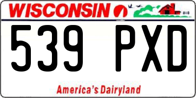 WI license plate 539PXD