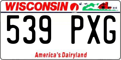 WI license plate 539PXG
