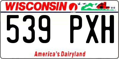 WI license plate 539PXH