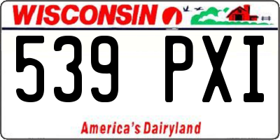 WI license plate 539PXI