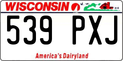 WI license plate 539PXJ