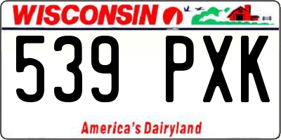 WI license plate 539PXK