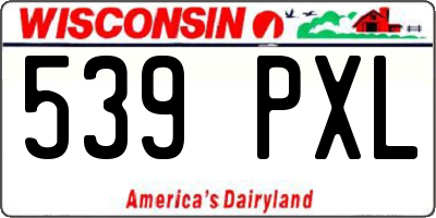 WI license plate 539PXL