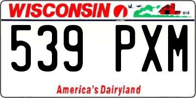 WI license plate 539PXM