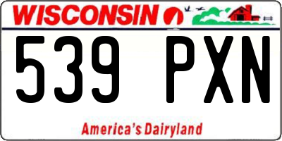 WI license plate 539PXN