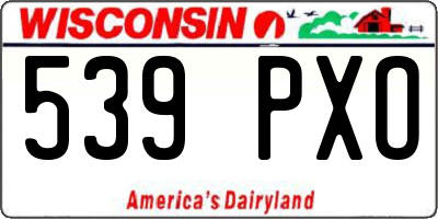 WI license plate 539PXO