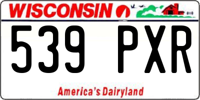 WI license plate 539PXR