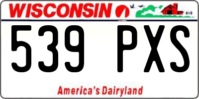 WI license plate 539PXS