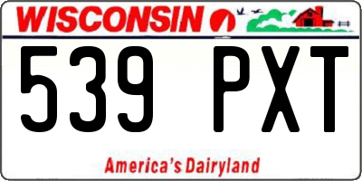 WI license plate 539PXT