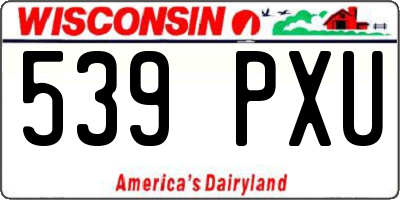WI license plate 539PXU