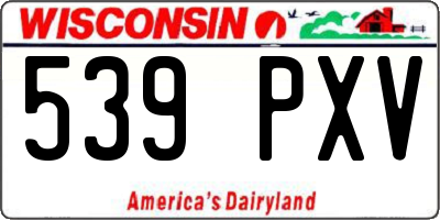 WI license plate 539PXV