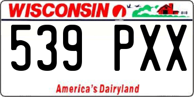 WI license plate 539PXX
