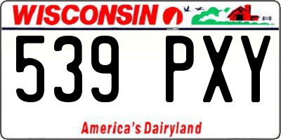 WI license plate 539PXY