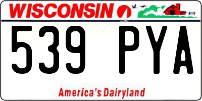 WI license plate 539PYA