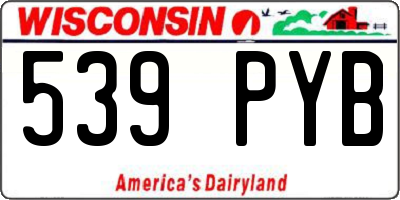 WI license plate 539PYB
