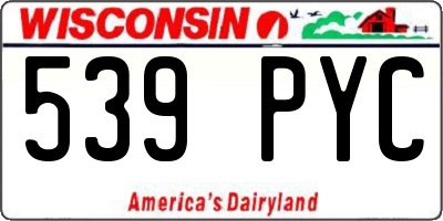WI license plate 539PYC