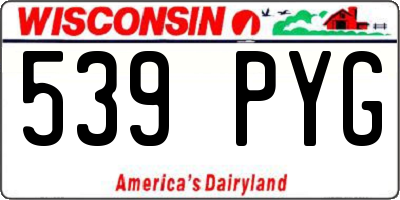 WI license plate 539PYG