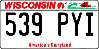 WI license plate 539PYI