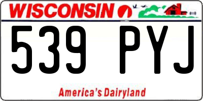 WI license plate 539PYJ