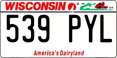 WI license plate 539PYL