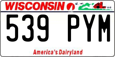WI license plate 539PYM
