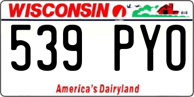 WI license plate 539PYO