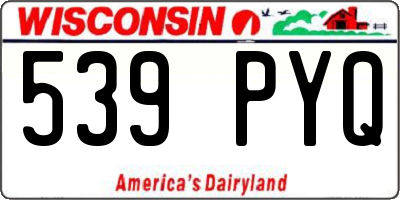 WI license plate 539PYQ