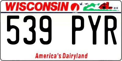 WI license plate 539PYR